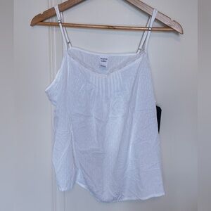 Melrose and Market White Lace-Trim Cami Tank Large